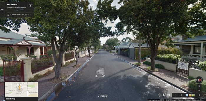 A typical street in the suburb of Prospect, South Australia.