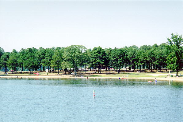 Beaverfork Lake in Arkansas. A popular place for locals to picnic and swim.