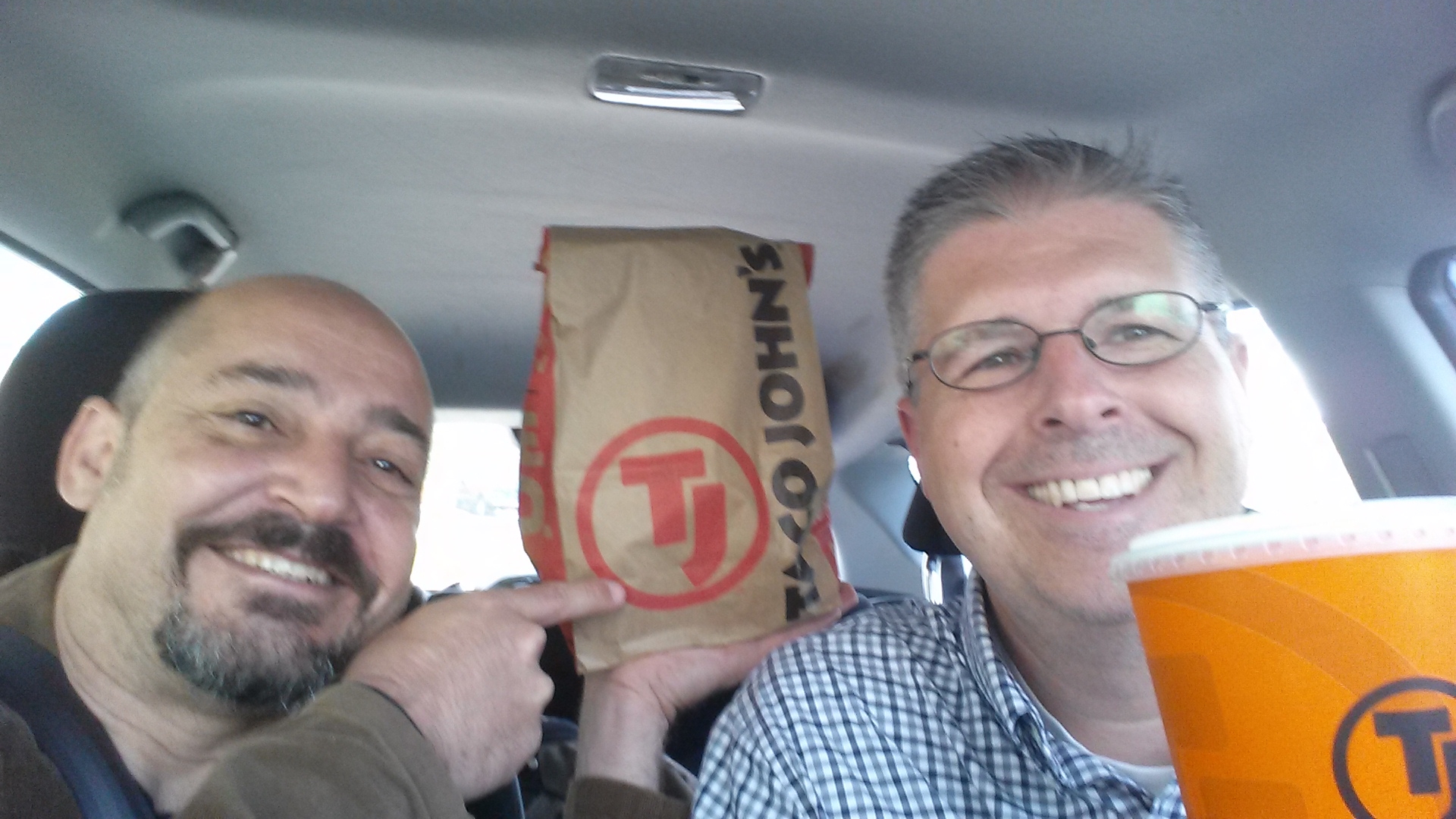 Joe Minicozzi and I enjoying some subsidized tacos.