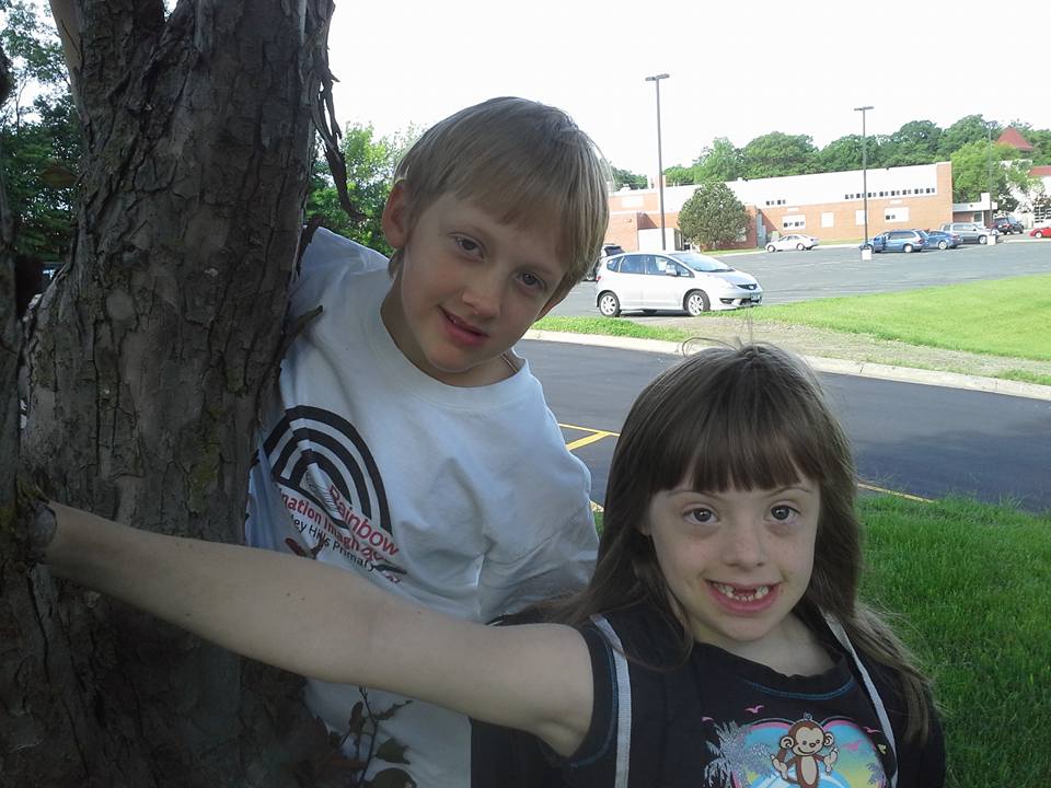 Cecelia and Maeve on their last day of walking to school last spring