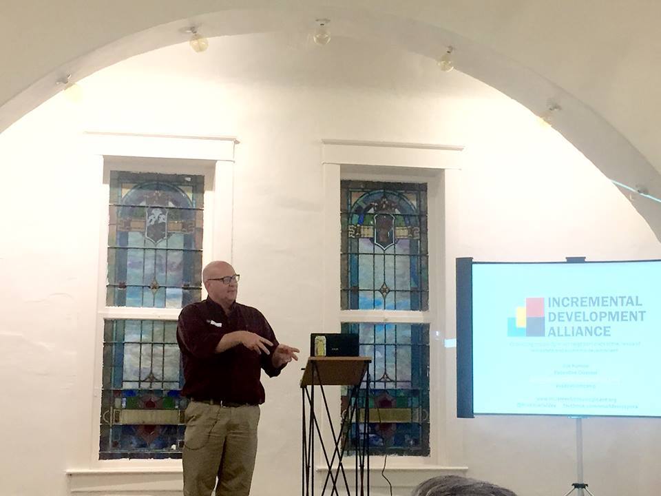John Anderson speaking at the Small Scale Developer Bootcamp in Atlanta. Photo: Kronberg Wall Architects/Planners