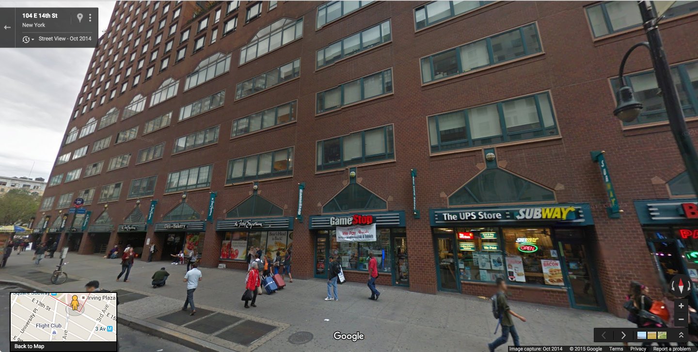 A building around Union Square using faux-granularity to keep the area highly walkable. It keeps the street alive, and it is much better than the blank wall of an apartment building against the street