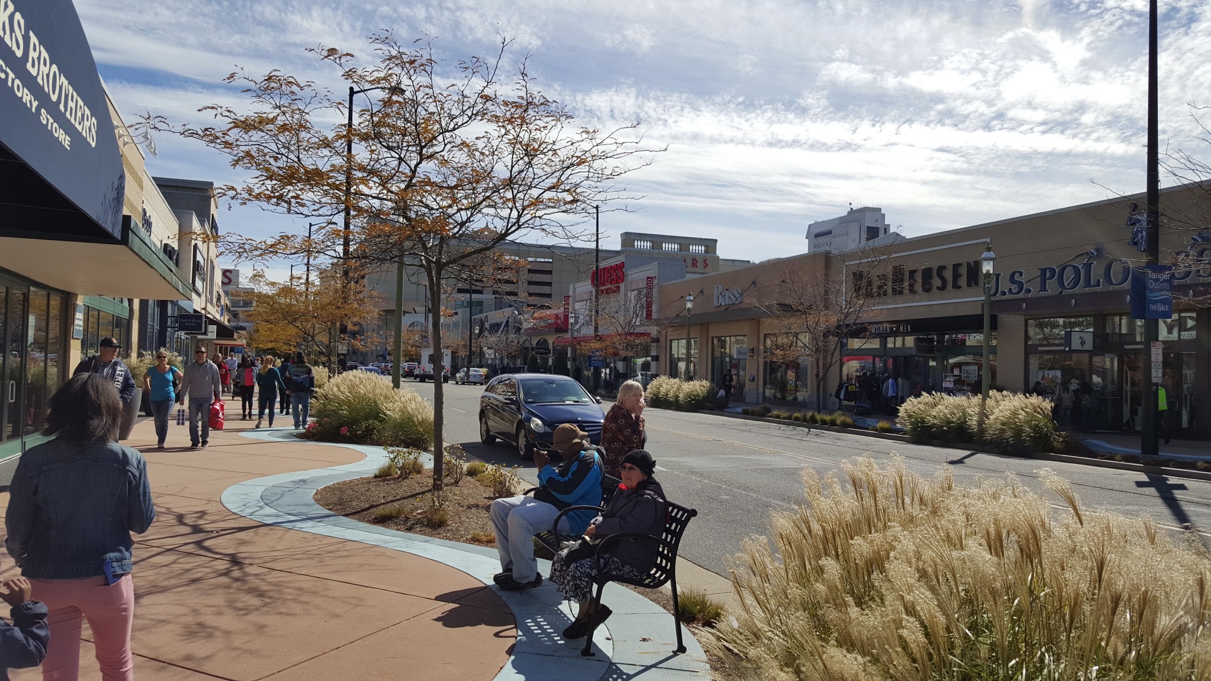 Faux-granularity imitating a Main Street. Tanger Outlets in Atlantic City, NJ