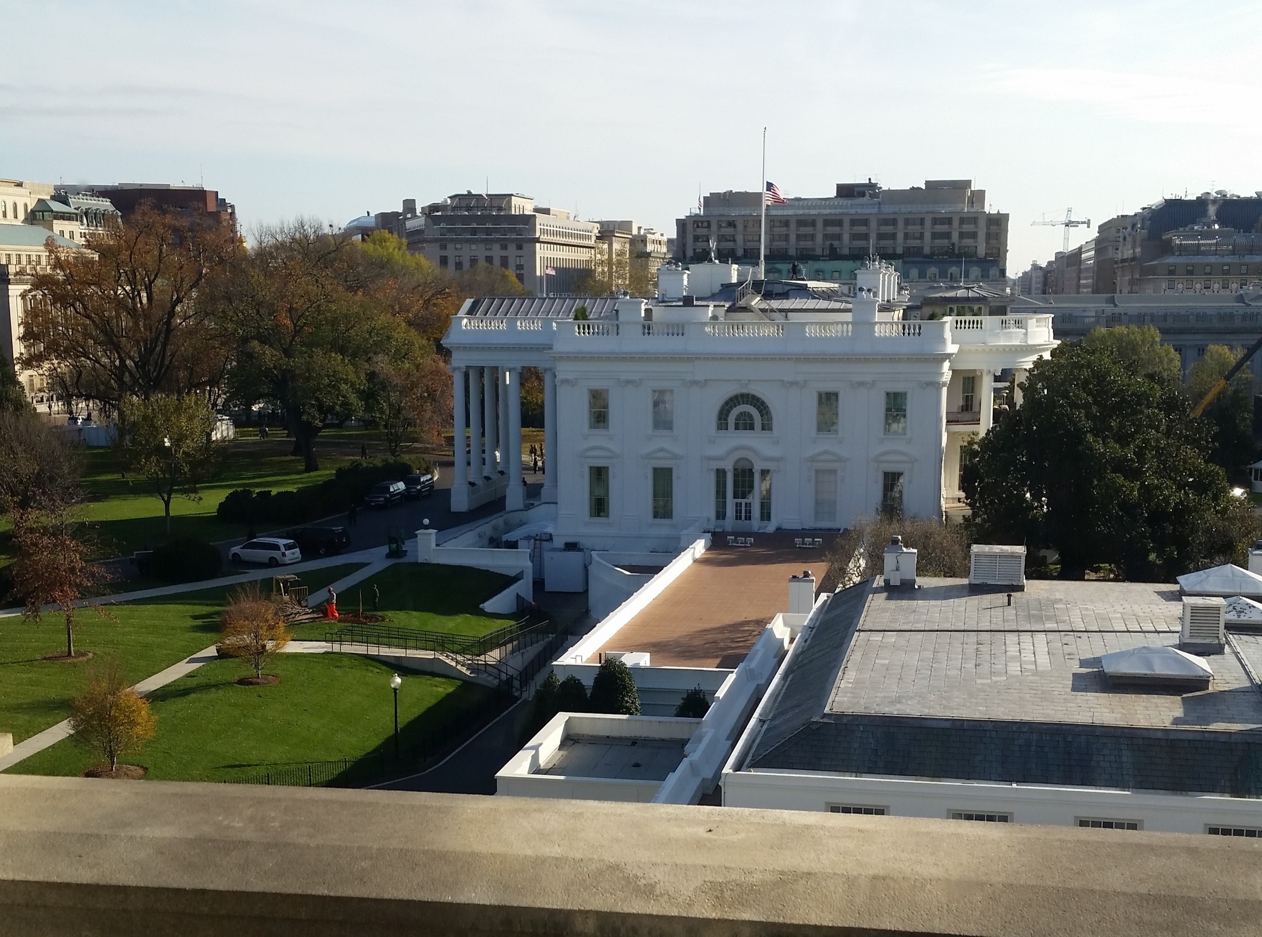 The view of the West Wing from our meeting room.