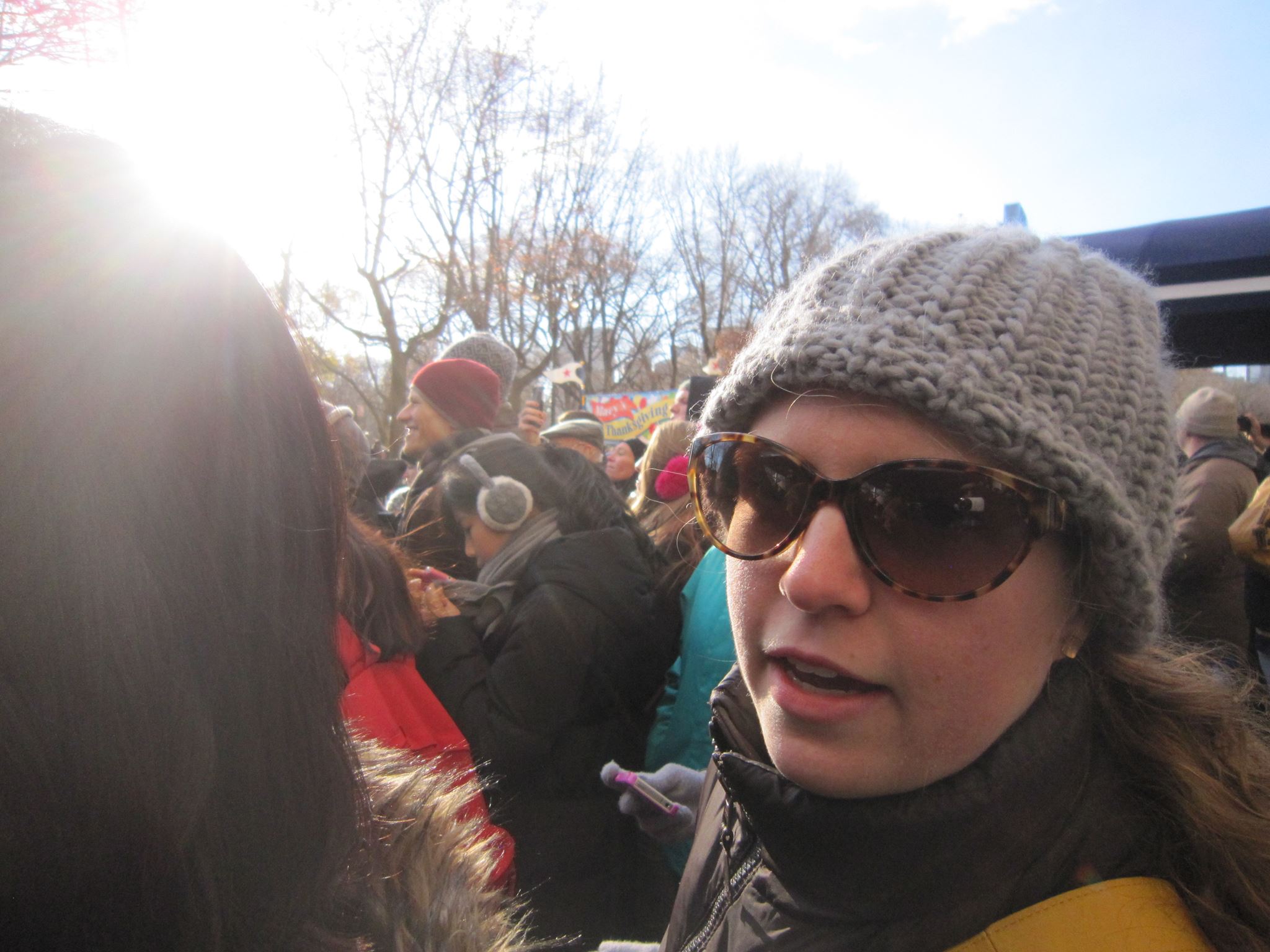 The author, bundled up to watch the Macy's Thanksgiving Day Parade in New York, 2013. Photo by Matthew Morris.