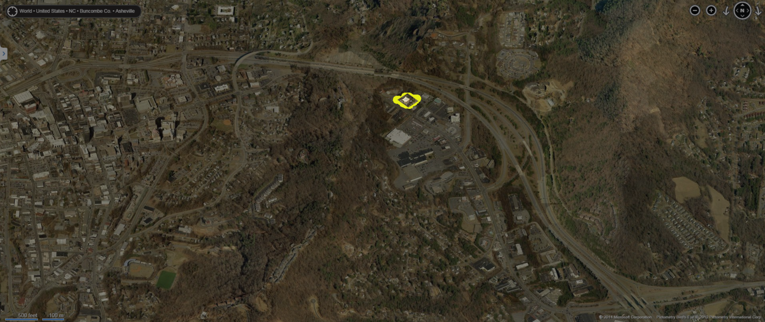 Buffalo Wild Wings area. Image from Bing Maps.
