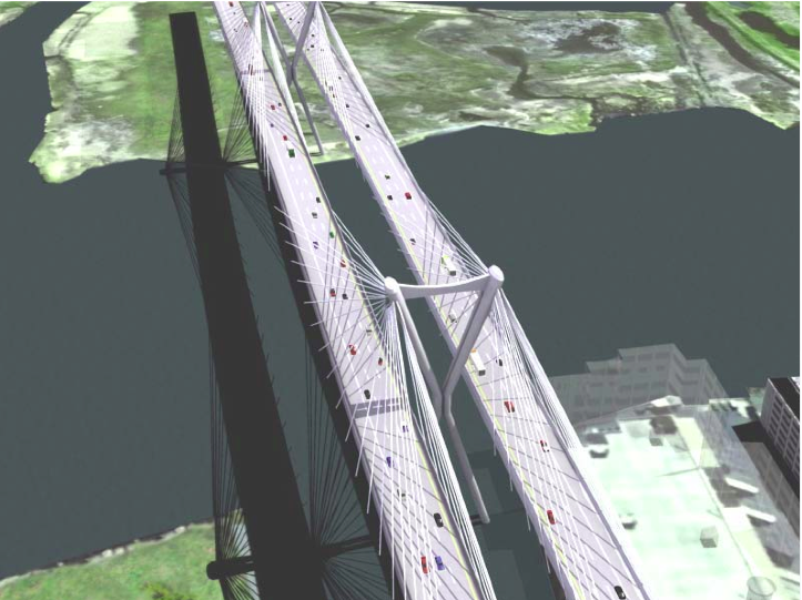 Artist rendering of a proposed bridge between New Jersey and New York. Image from Wikimedia .