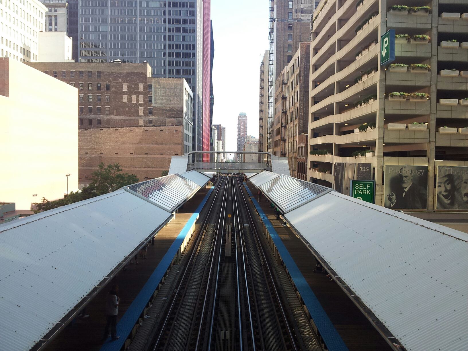An elevated railroad in Chicago.