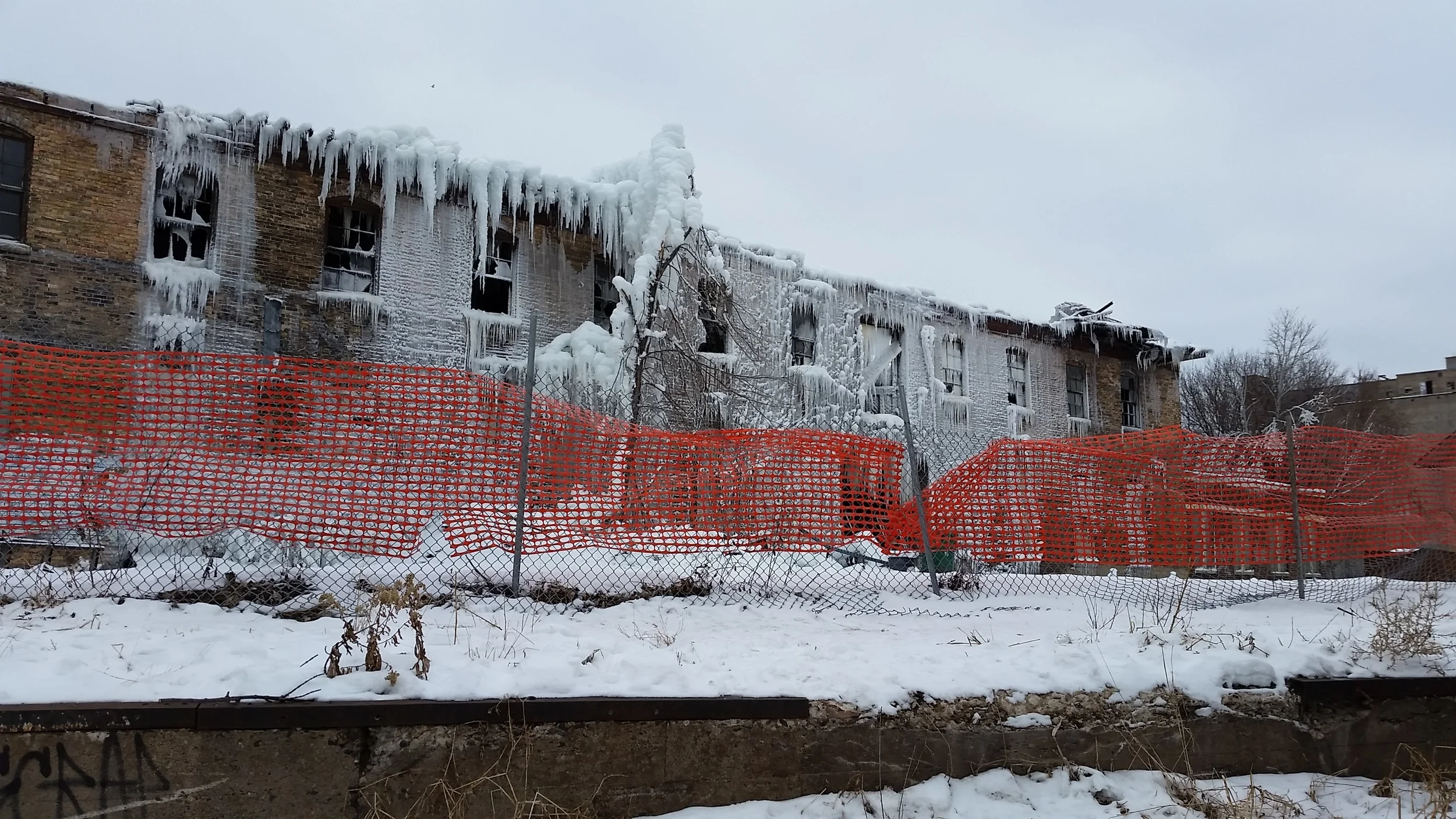 And I get to bike past cool stuff like this frozen building!