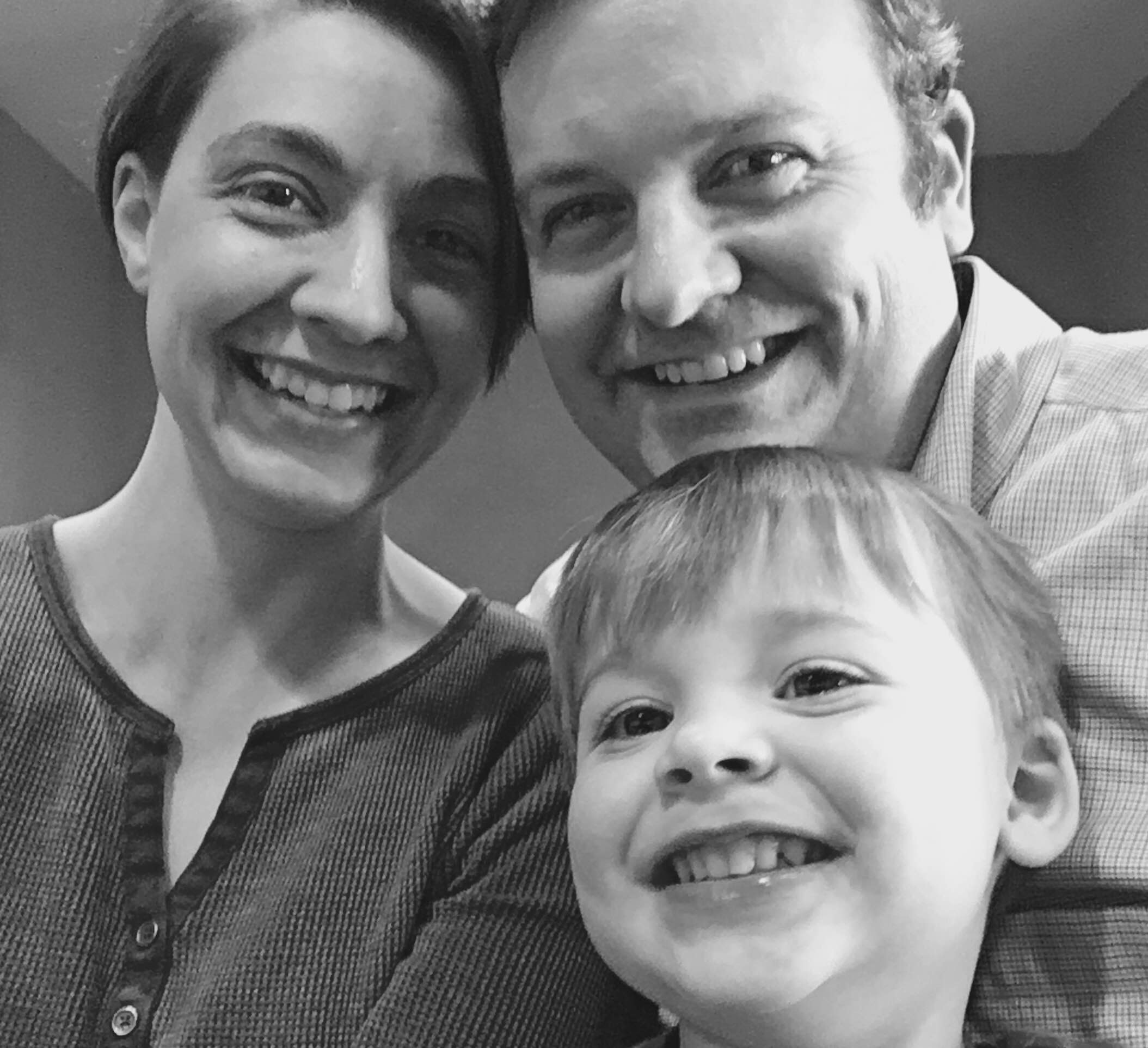 Michelle with her son and her husband