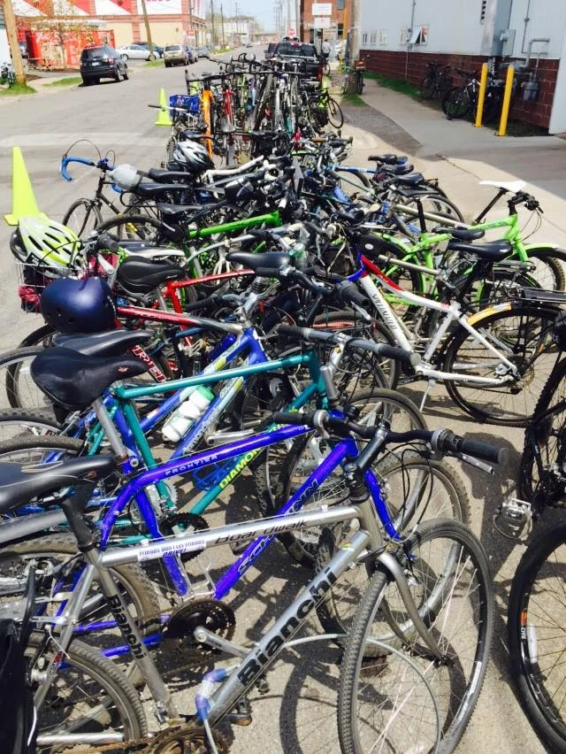 Overflowing bike parking