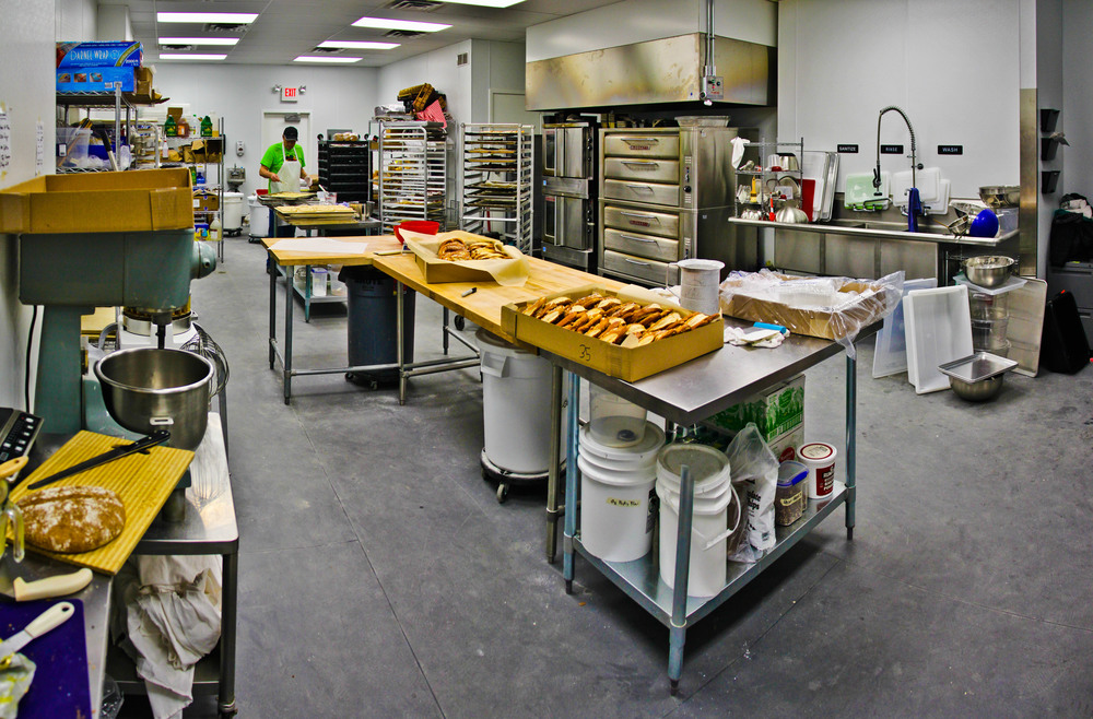 Inside the bakery kitchen