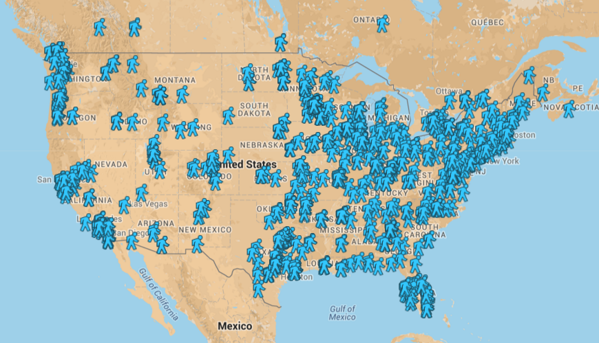 Our members and their towns. 