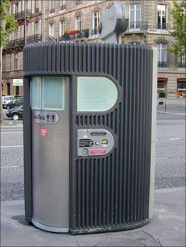 An automated public toilet in Paris (Photo by Anthony Atkielski)