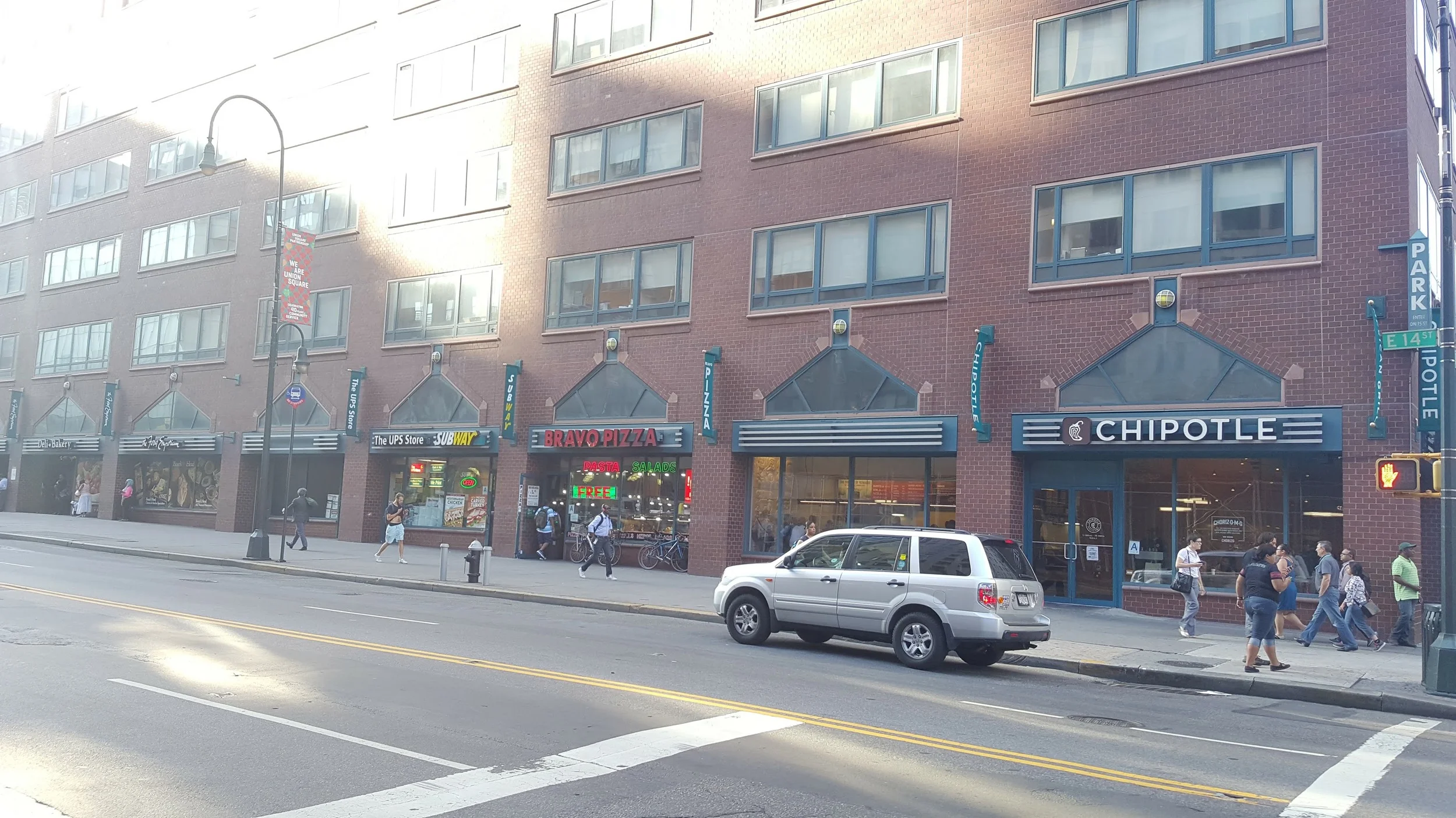 A huge building that takes up an entire block by Union Square, and they wrapped the ground floor in retail both big and small.