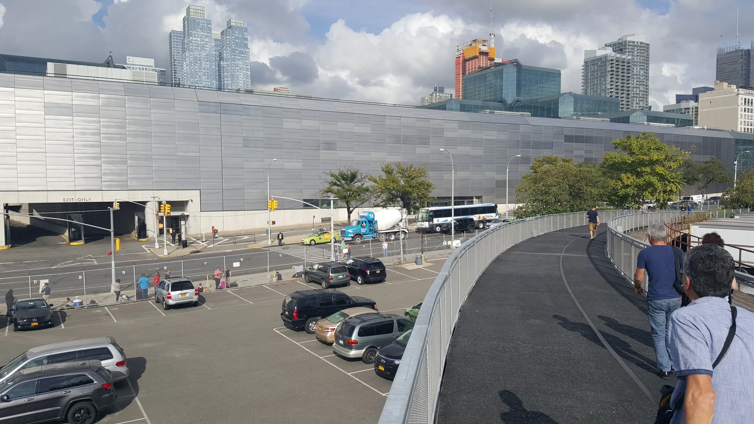 Javits Convention Center along the 34th Street side.