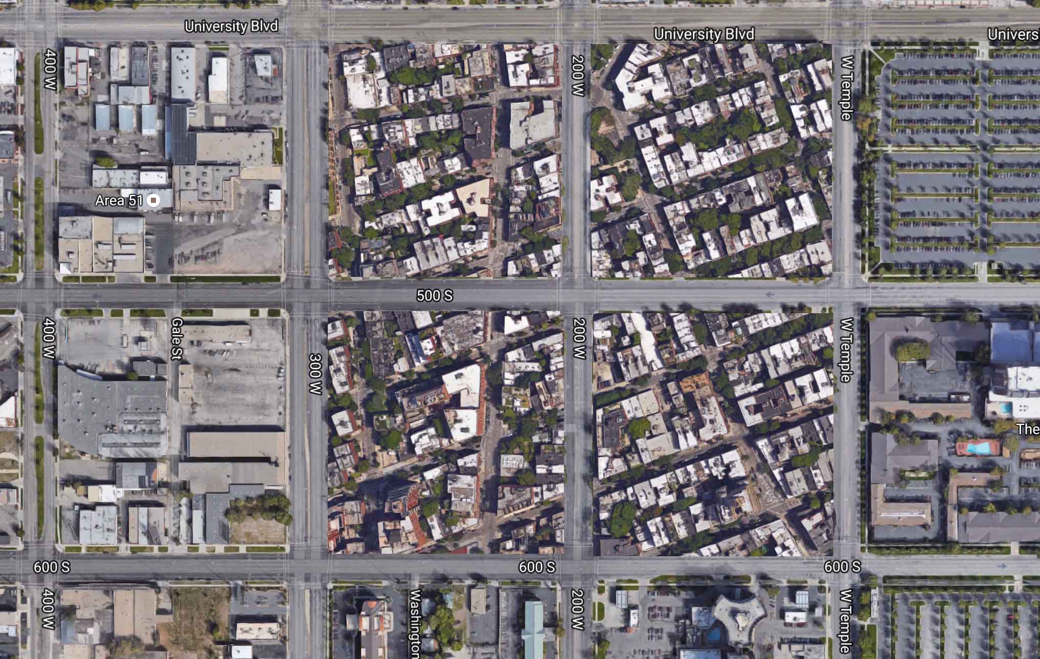 West Village overlaid on Salt Lake City to scale. (Map.)
