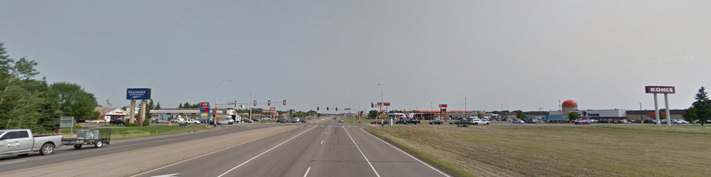 Baxter's Highway 371 strip. (Image from Google Earth)