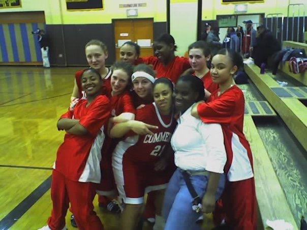 The author's daughters with their basketball team, the Commerce High School Lady Raiders