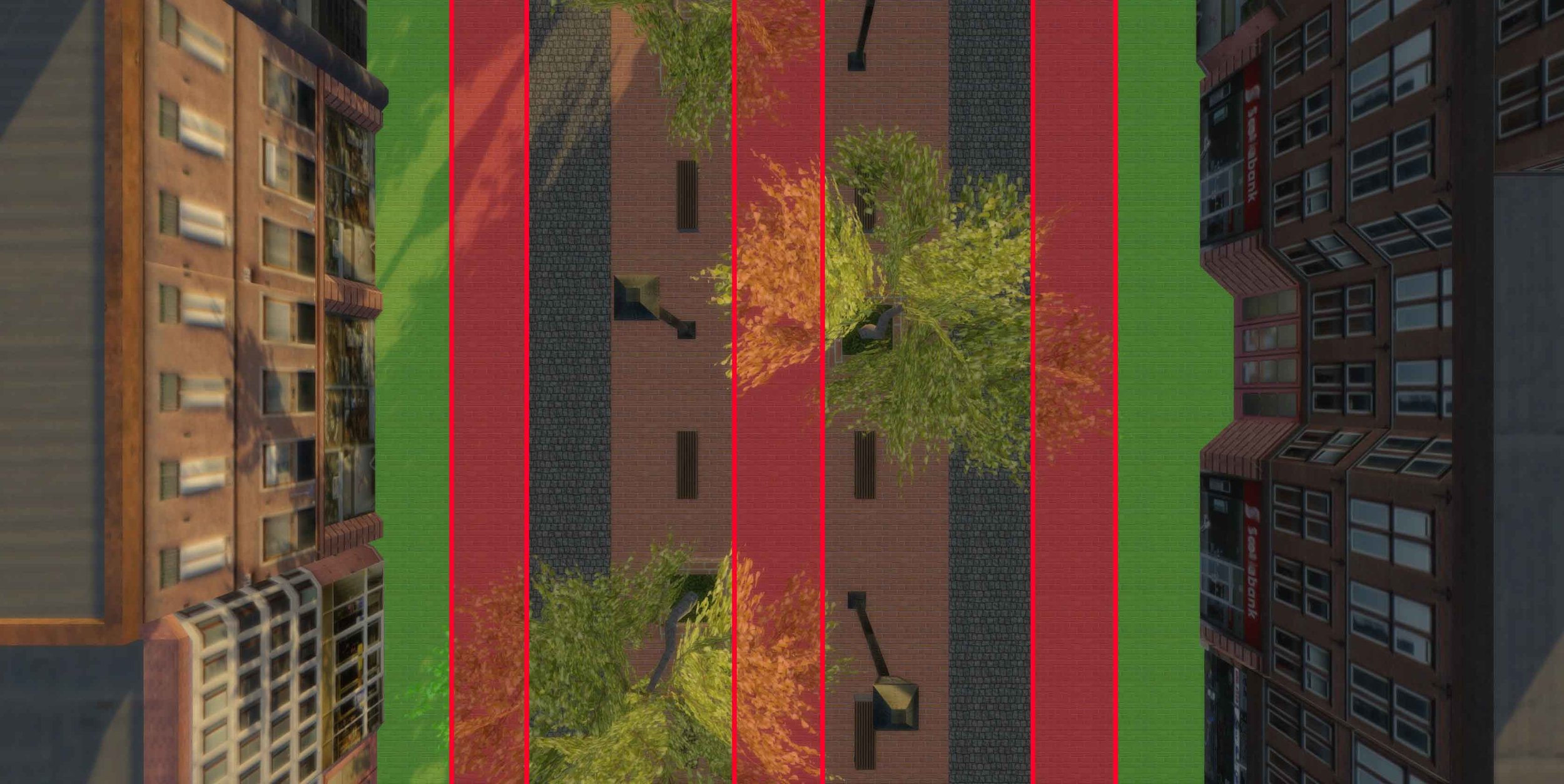 Red zones must kept clear for emergencies, while property owners are free to do what they wish with the green zones.