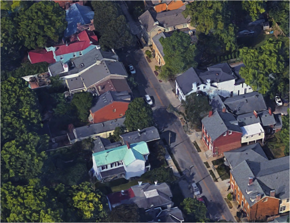 Small setbacks, high lot coverage, and very little off-street parking: South Mill remains one of Lexington’s most desirable residential streets. (Google Maps)