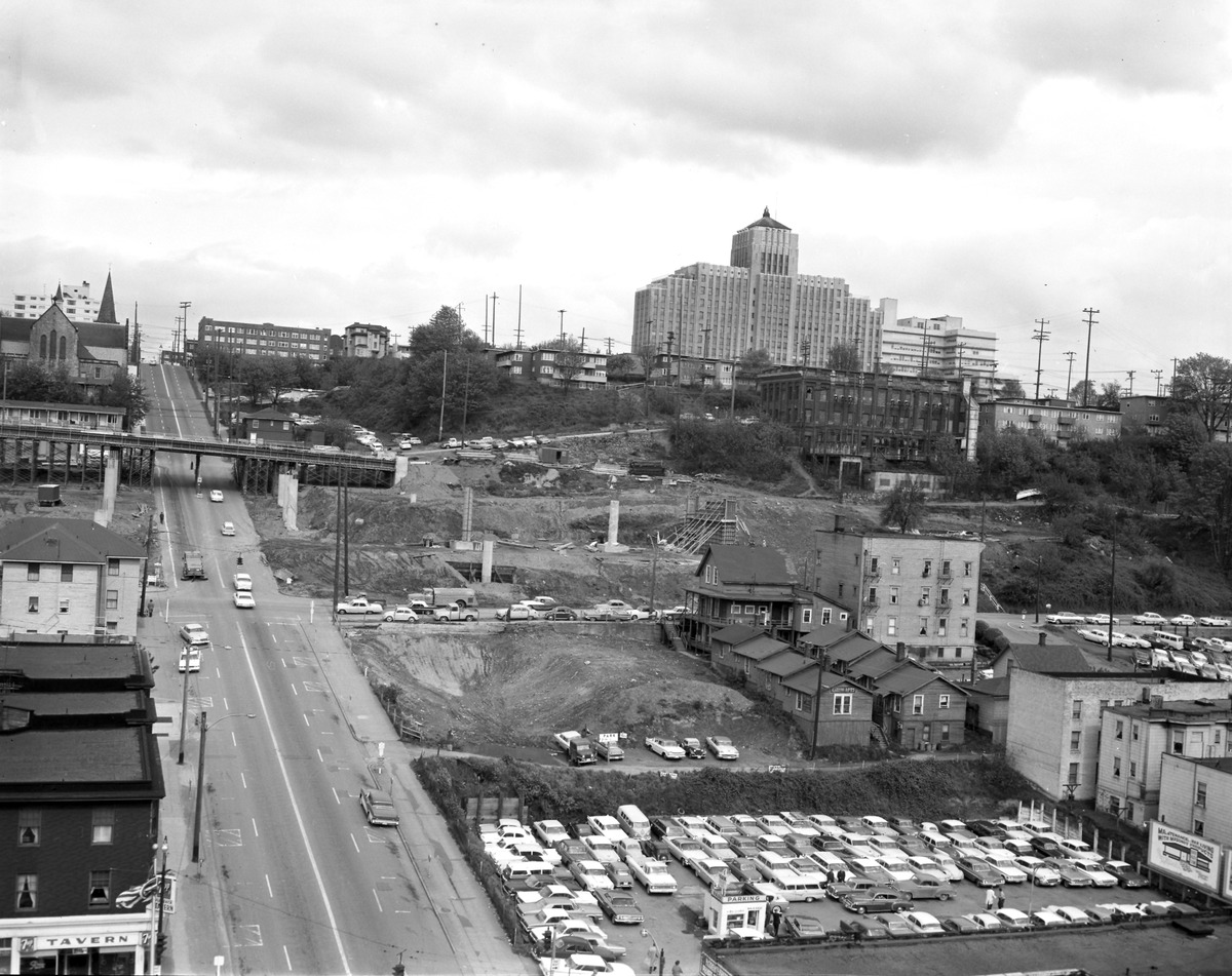 I-5 construction in Seattle, 1963. Source: Wikimedia Commons.