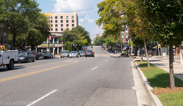 Wide streets and no bike lanes makes for a fairly unsafe ride