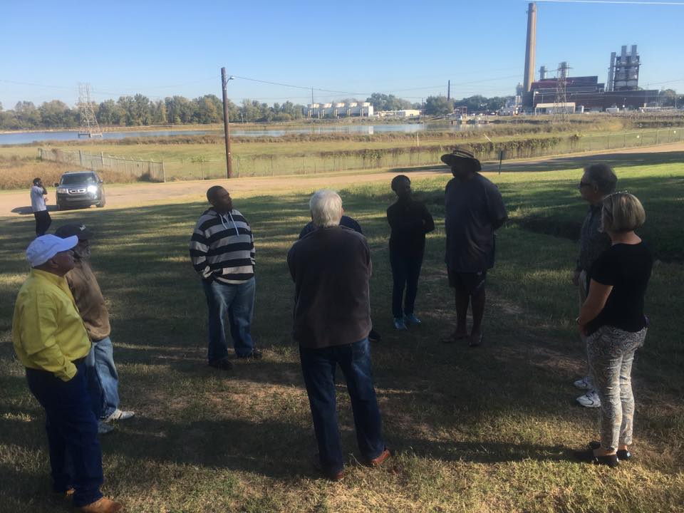 A gathering in SWEPCO park, which the city has begun to dismantle