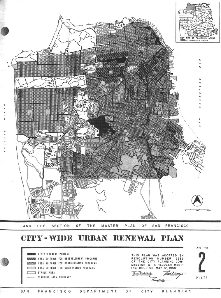 San Francisco Urban Renewal Plan. Source: Eric Fischer via Flickr. Labeled for noncommercial reuse.