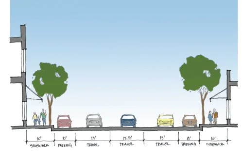 Section of Main Street existing condition (Bodega to Burnett)