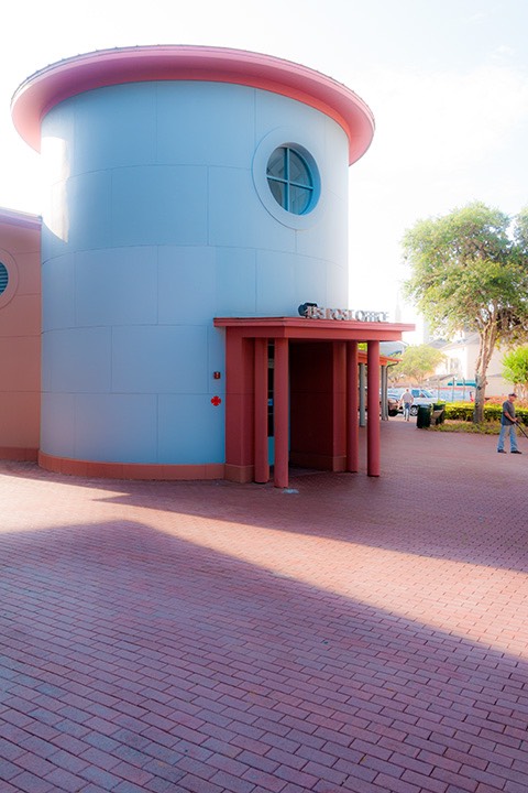 The post office is one of many walkable destinations at Celebration. If walkability is damaged and more people drive, there’s probably not enough parking for them all.