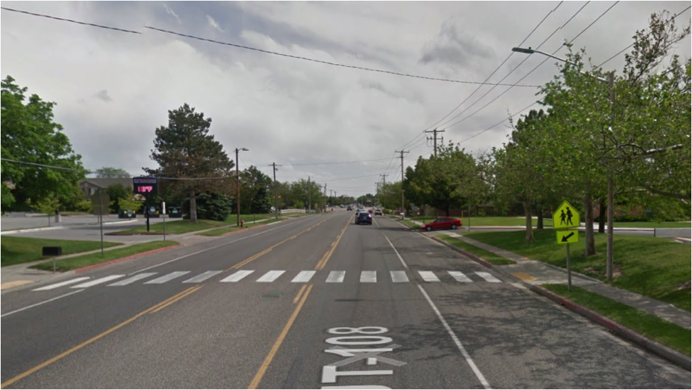 The street between these schools. (Source: Google Earth)