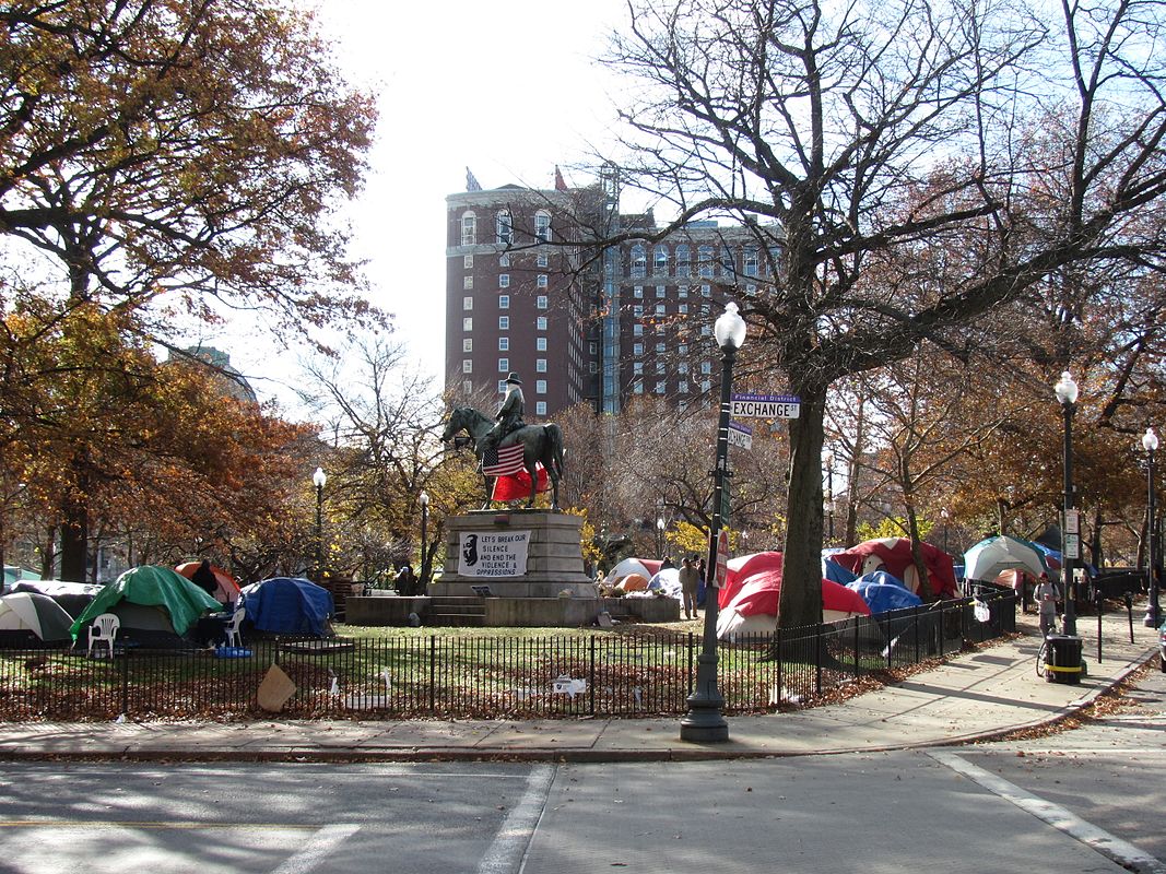 Occupy protesters set up in camp at Burnside Park in Providence, RI. (Source: John Phelan )
