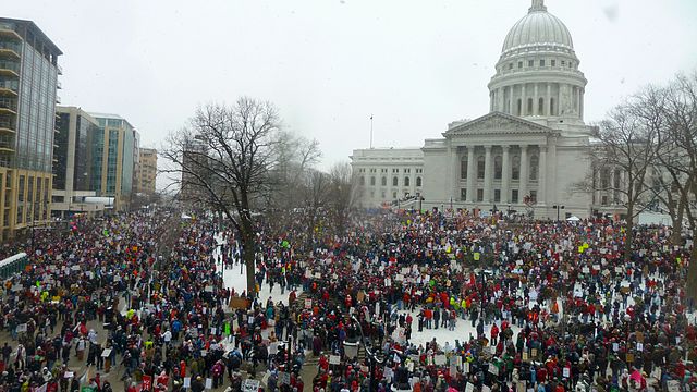 2011 protests at the Wisconsin State Capitol in Madison (Source: Justin Ormont )
