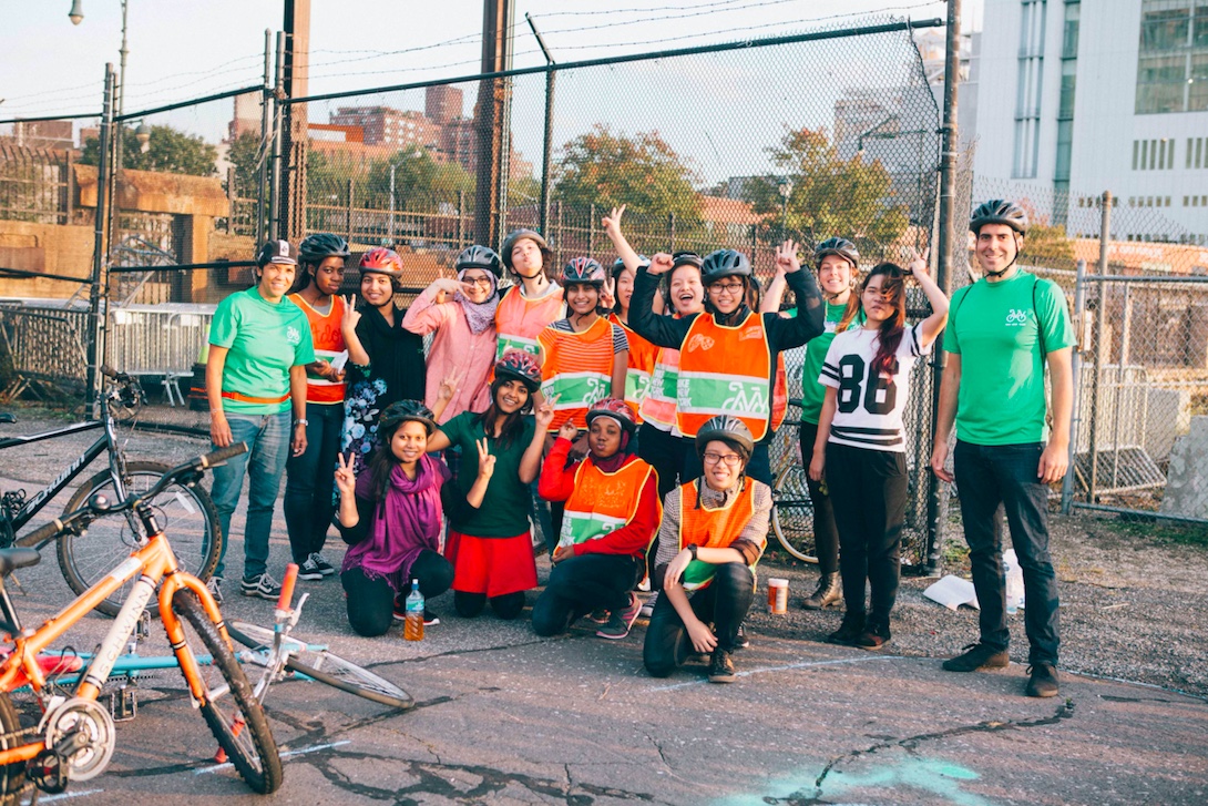 Students at the International High School at Union Square in New York City gather as part of a bicycle program. Through ioby the students received crowdfunding to create a documentary about their program. Learn more.