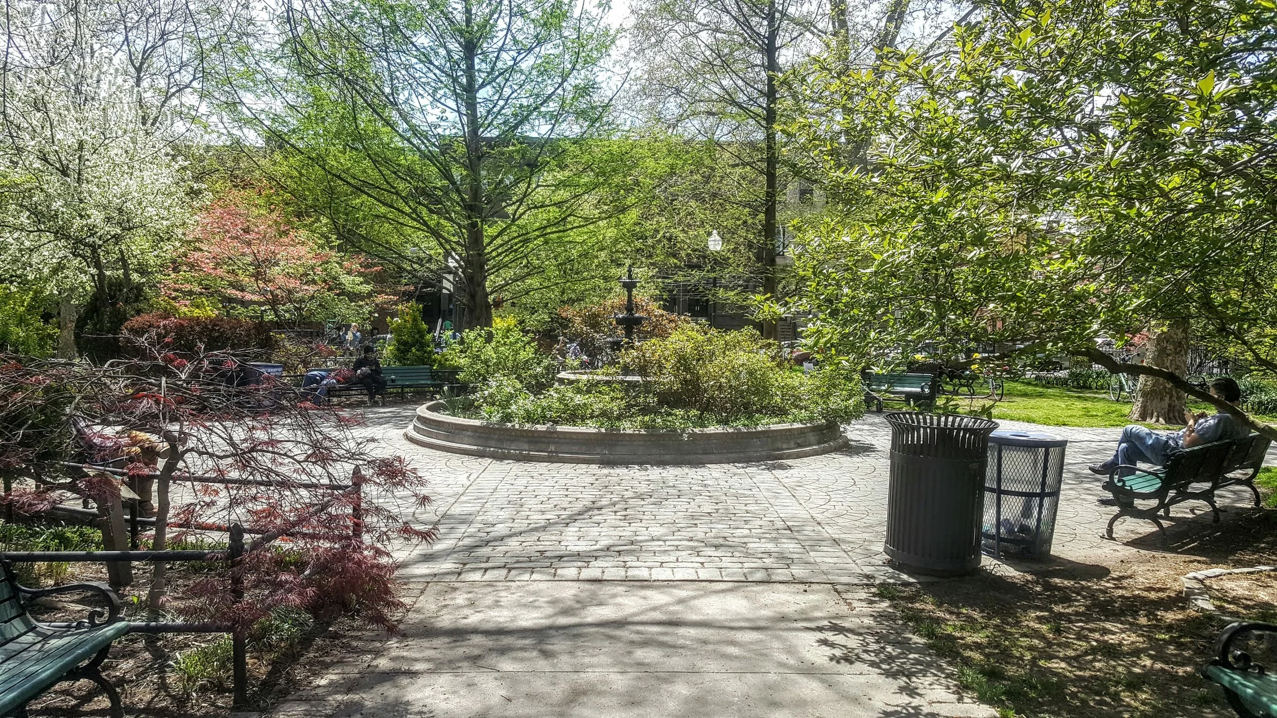 The fountain in Van Vorst Park.
