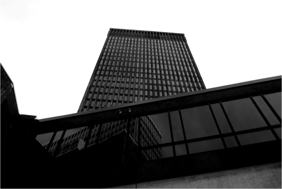 Xerox Tower reflects Tower 280 , pre-redevelopment. (Photo by Austin Maitland.)