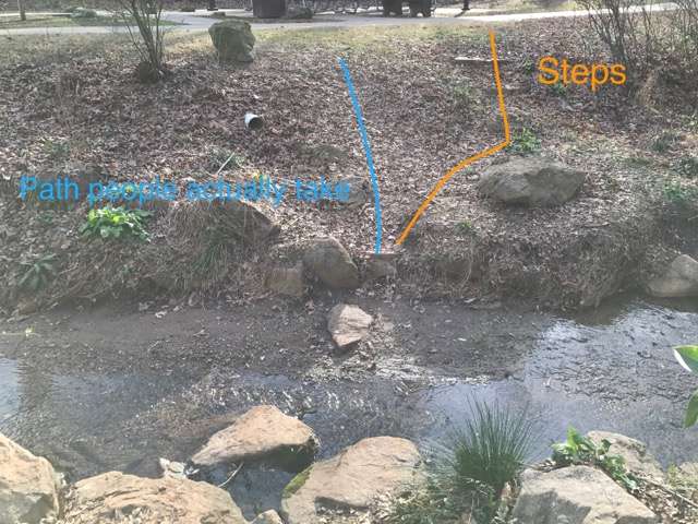 The path people actually take vs. the steps that were built. (Image courtesy of Tim Hibbard)