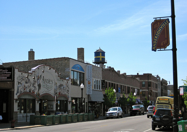 Andersonville, a trendy and increasingly expensive neighborhood in Chicago. Source: Kevin Zolkiewicz