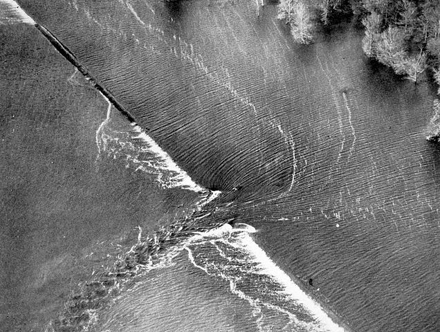 A levee is breeched during the 1927 Mississippi Flood