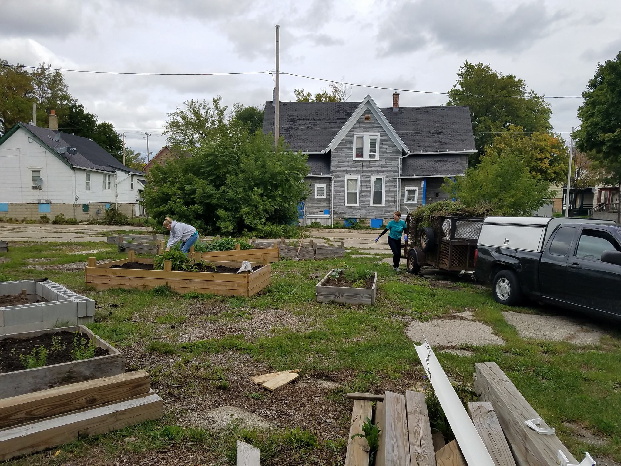 Urban gardens in progress in Milwaukee (Source: Groundwork Milwaukee's Facebook page)