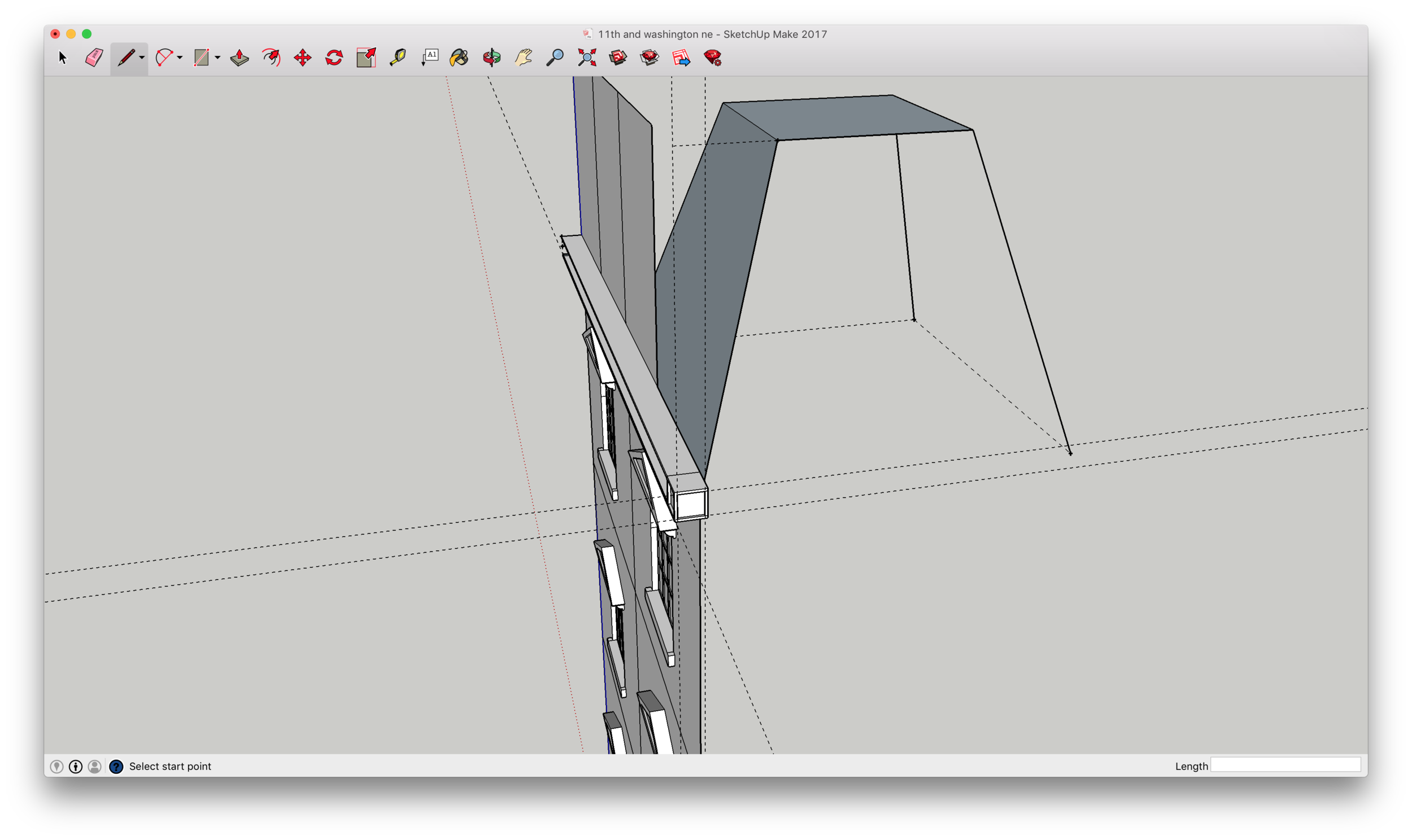Adding in detail. The measuring tape guidelines (dotted lines) are your friend.