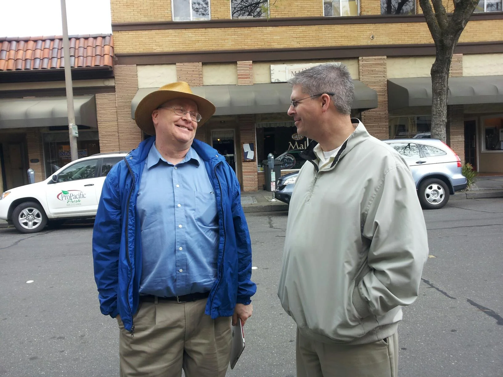 Meeting John Anderson for the first time.