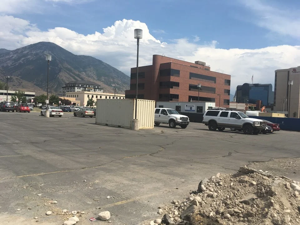 This entire lot is slated to become a massive parking garage. (Source: Jamie Littlefield)