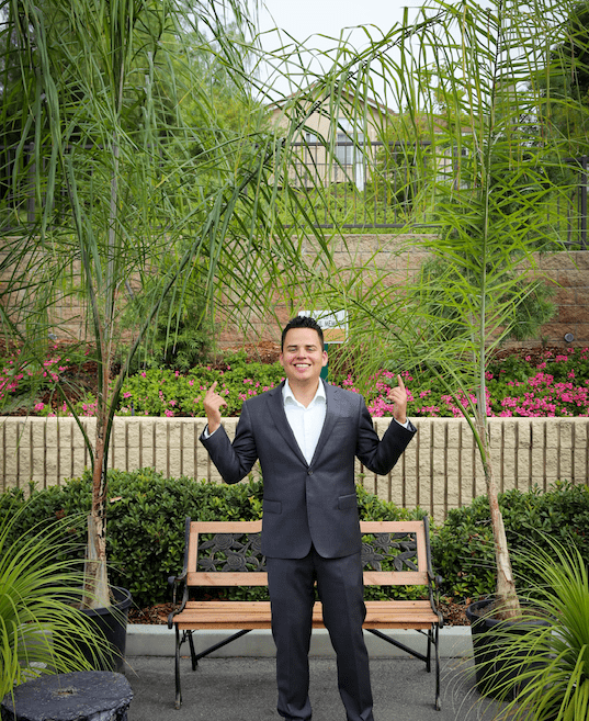 Andrew Rodriguez in his pocket park