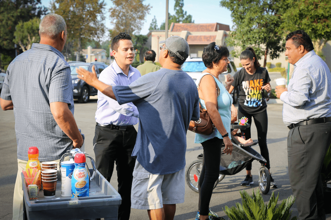 A community coffee event in the park