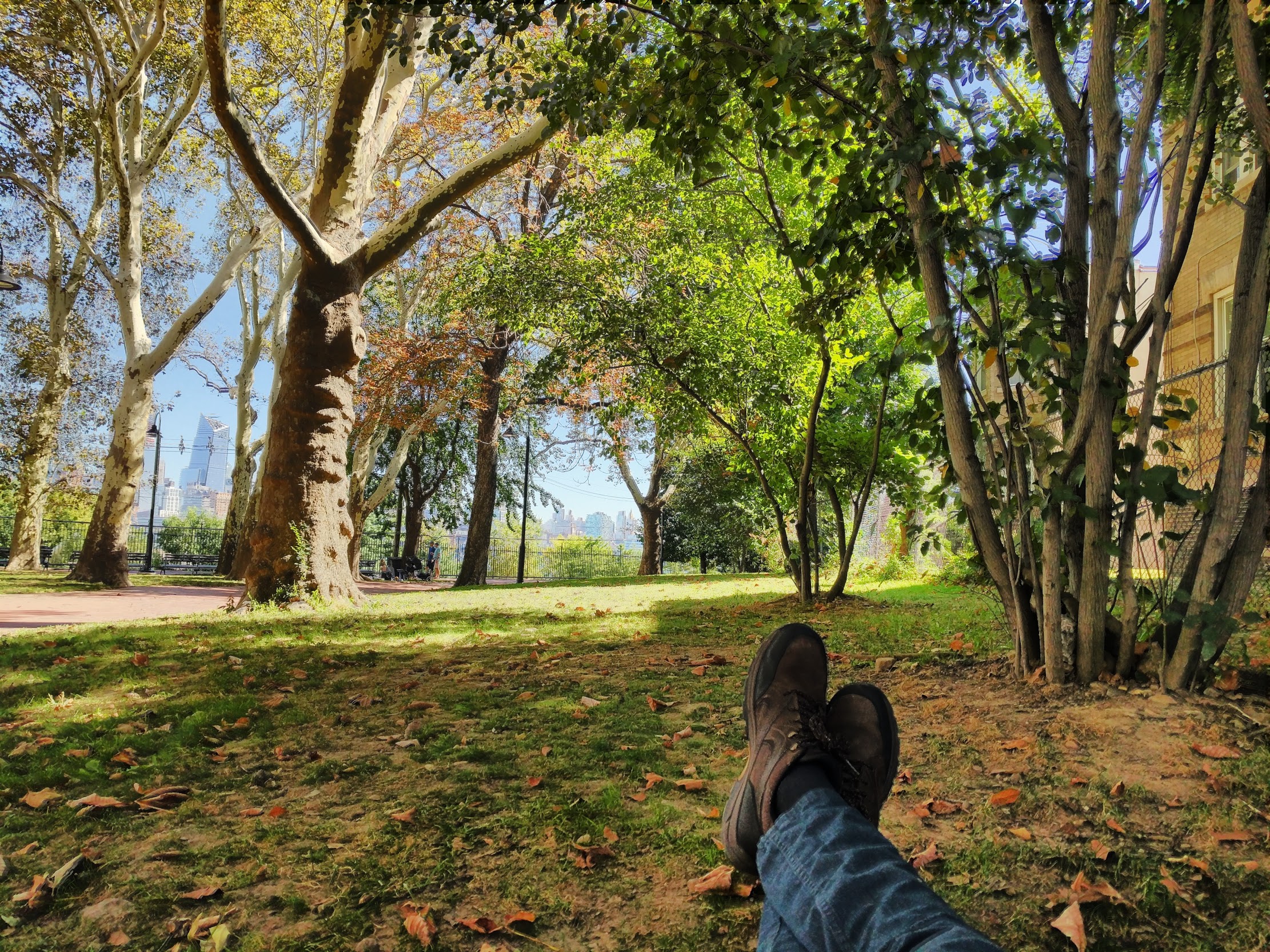 Relaxing on the lawn at Elysian Park, a few minutes from where I live.