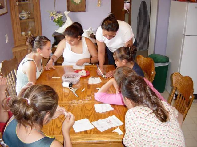 Children at Cloud Horse Youth Camp learn traditional arts. Securing funding for anything beyond basic services — anything that would help children envision a future for themselves — is extremely challenging, but we do what we can. (Source: Cloud Horse Art Institute )