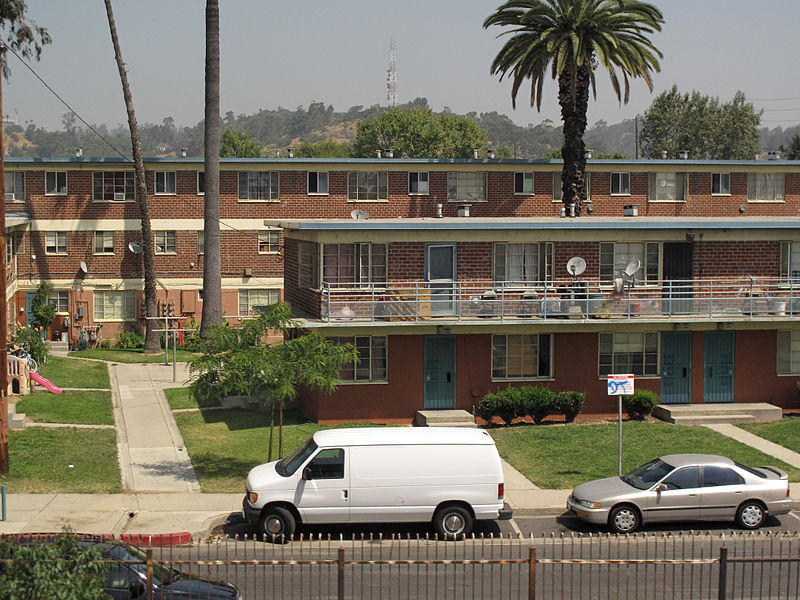 Modest public housing apartments in Los Angeles (Source: downtowngal)
