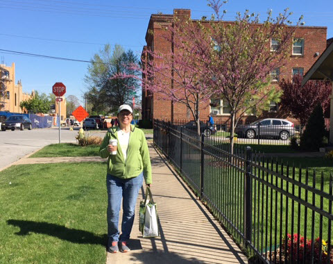 Walking home from the store. (Photo by Stephanie De Verges)